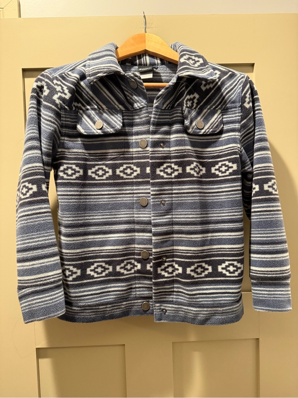 Cruel Girl Navy Patterned Fleece Jacket for Kids
